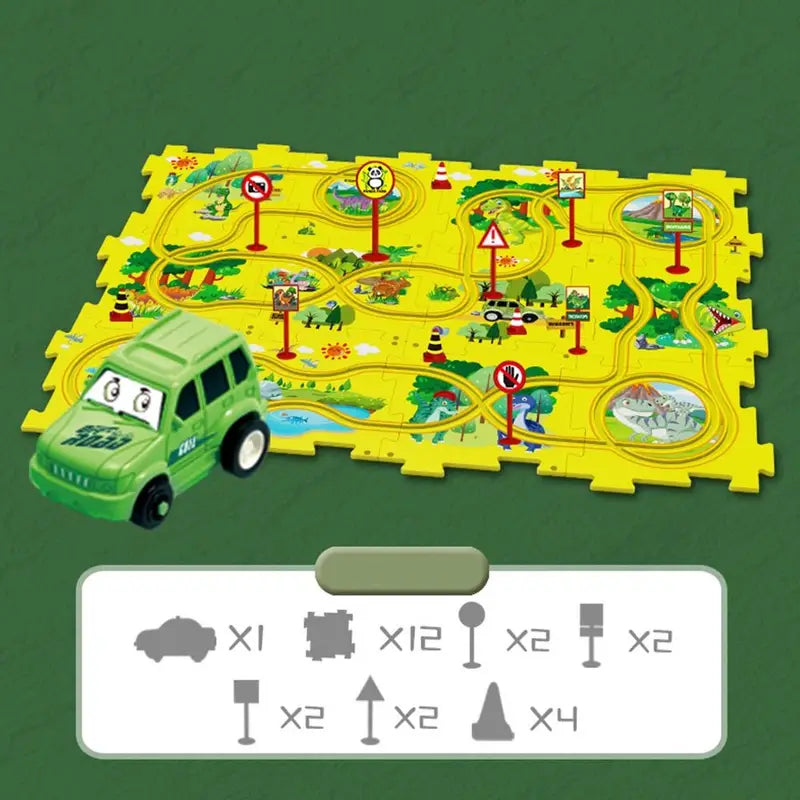 PuzzleRacers: Kinder Edukatives Rennauto Spielset