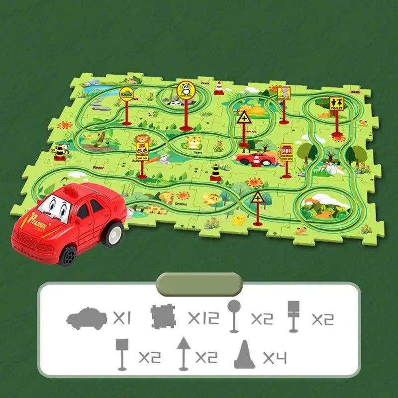 PuzzleRacers: Kinder Edukatives Rennauto Spielset