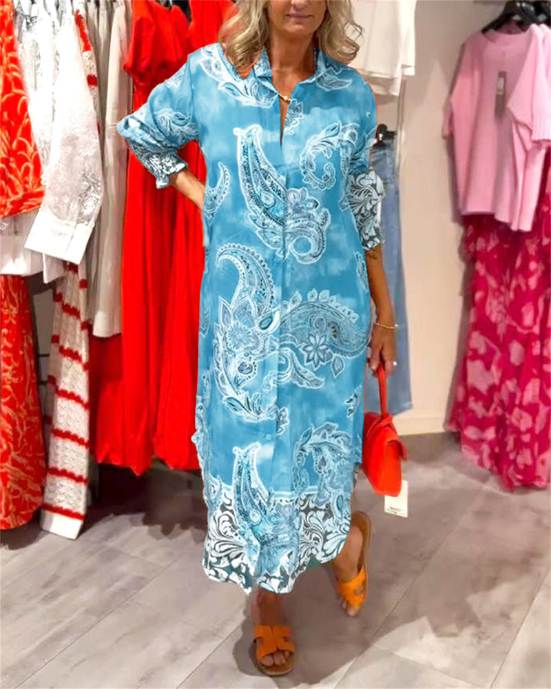 Vibrierendes Midikleid mit Paisleymuster