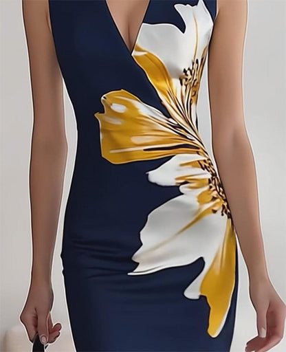Elegantes ärmelloses Maxikleid mit Blumenmuster