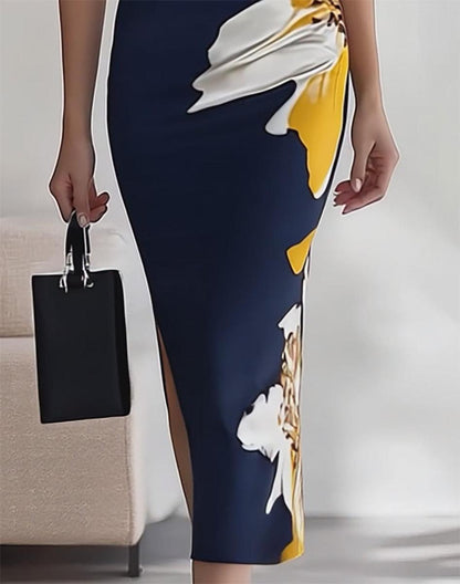 Elegantes ärmelloses Maxikleid mit Blumenmuster