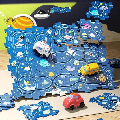 PuzzleRacers: Kinder Edukatives Rennauto Spielset