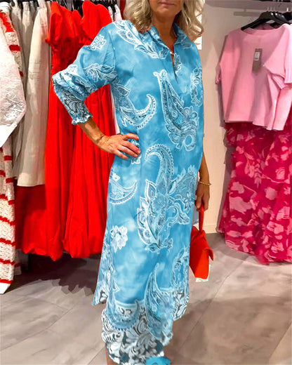 Vibrierendes Midikleid mit Paisleymuster