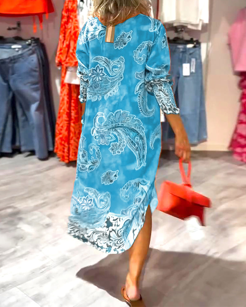 Vibrierendes Midikleid mit Paisleymuster