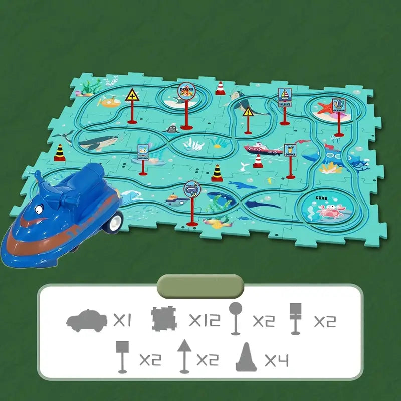 PuzzleRacers: Kinder Edukatives Rennauto Spielset