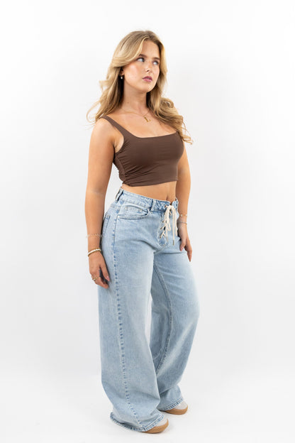 Rope-Waist Loose Fit Jeans – Lässiger Style