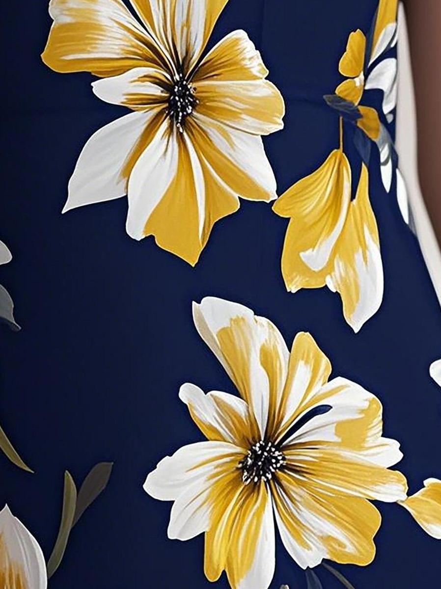 Elegantes ärmelloses Maxikleid mit Blumenmuster